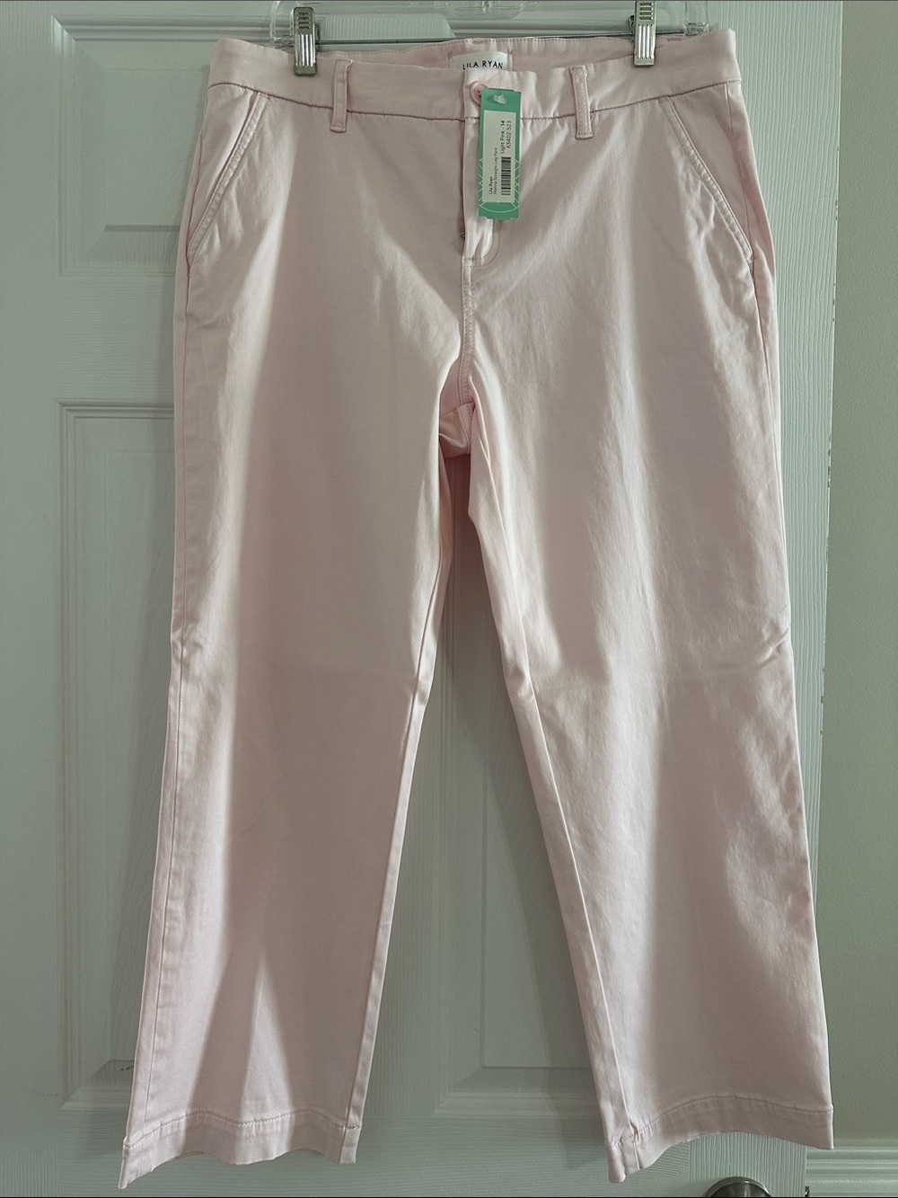 LILA RYAN Pale Pink Cropped Chino Pants